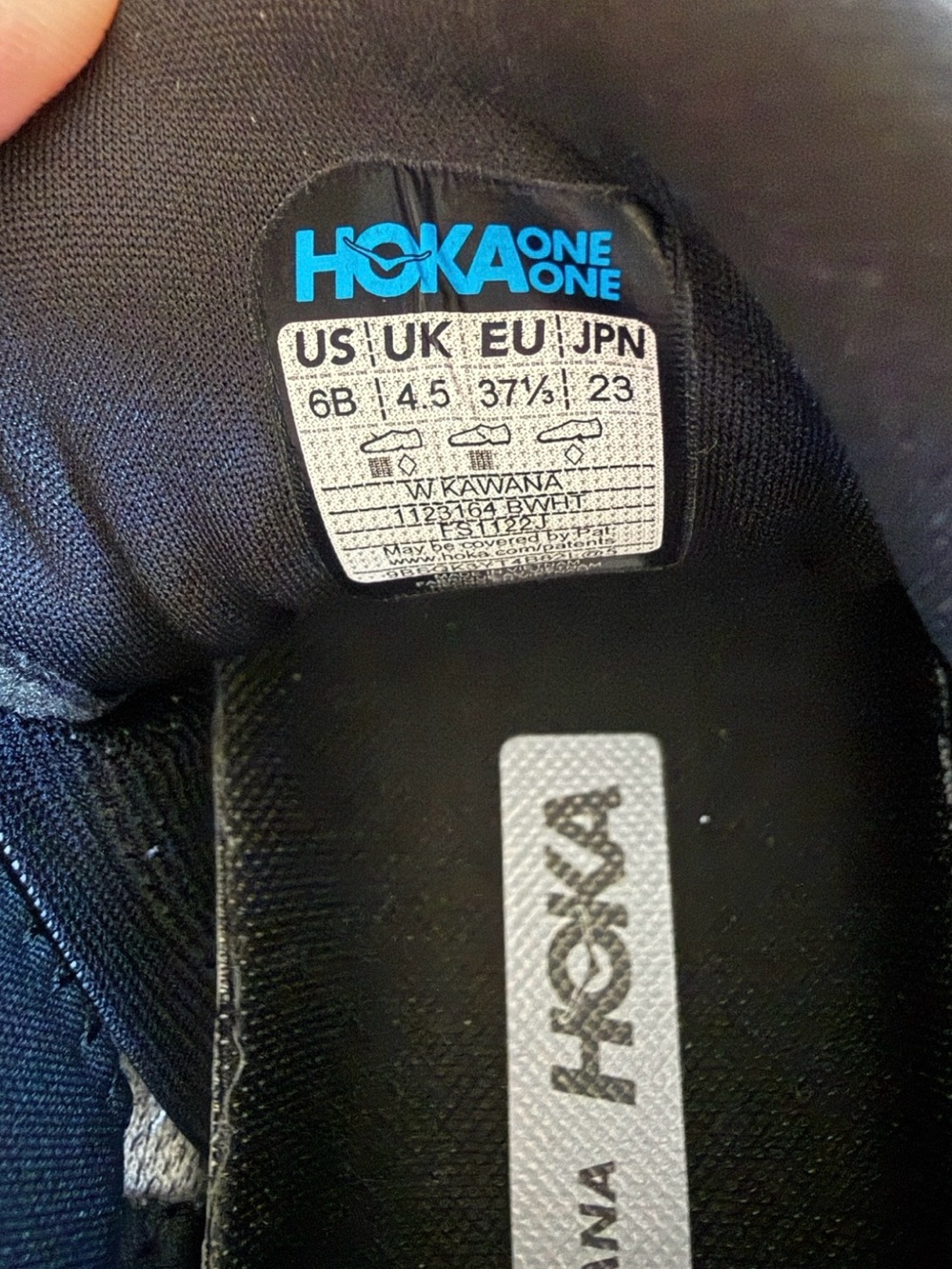 Hoka Kawana Black White Running Shoes Size 6B - Picture 8 of 8